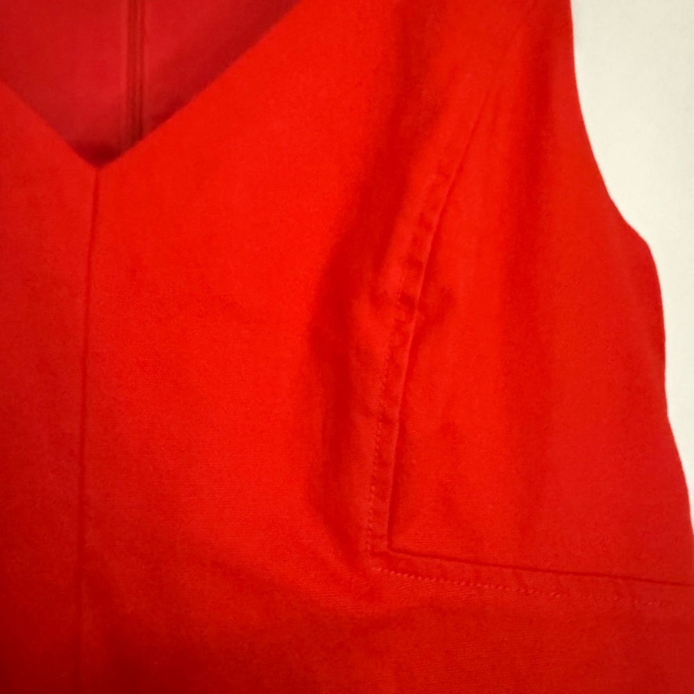 Talbots Vibrant Red/Orange Midi sleeveless Dress in size 8P - Picture 4 of 14